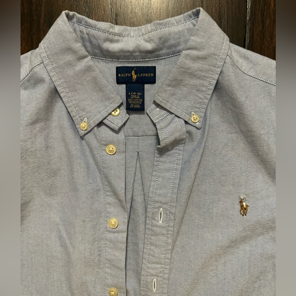 Ralph Lauren boys blue Oxford Button Down Shirt